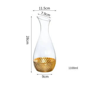 ขวดคริสตัลความจุสูง ชุดแก้วน้ำผึ้งทองคำเคลือบหรูหรา ชุดไวน์ แยกและแบ่งไวน์บอร์โดซ์อย่างรวดเร็ว