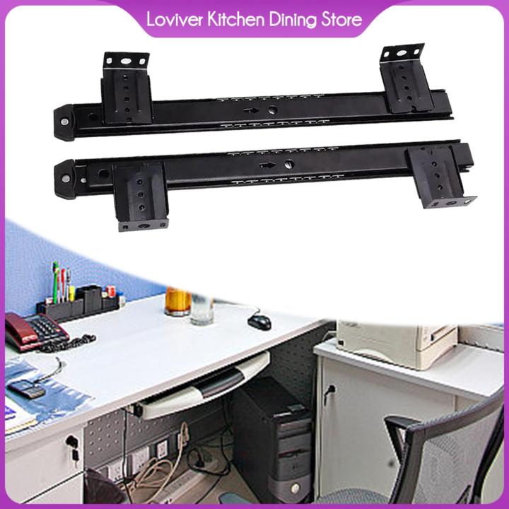 Loviver under Desk Slider Track Keyboard Tray Slides Furniture Office