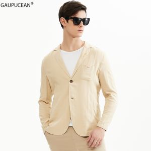 55% Linen 45% Cotton Breathable Anti-static Cool Man Suit Jacket Quality Casual Male Spring Autumn Single Breasted Men Blazer