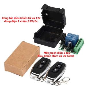 [2 ĐIỀU KHIỂN] Bộ công tắc điều khiển từ xa 12V/10A 2 tay điều khiển (2 remote)