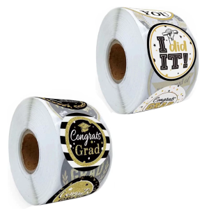 500 Pcs Tốt Nghiệp Sticker Miếng dán hình tròn Tốt Nghiệp Mũ Sticker trang trí tiệc Cho Congrats Grads Phong Bì Con Dấu