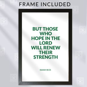 Those Who Hope in the Lord Wall Decor – Isaiah 40:31 Bible Verse Poster with Frame
