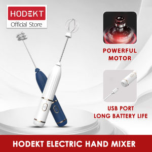 HODEKT【1 YEAR WARRANTY】Electric Milk Frother USB Hand Blender Mini Electric Hand Mixer Egg Beater Dalgona Coffee Matcha Latte Whisk 2 Whisks 3 Speeds Coffee Machine Blender