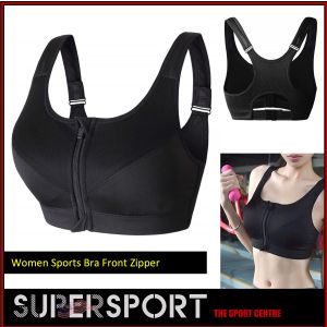 SUPERSPORT Sports Bra Front Zipper Closure Professional Anti Vibration Bra Padded Sports Bra Shockproof Sports Bra with Removable Pads for Workout Running Gym Exercise