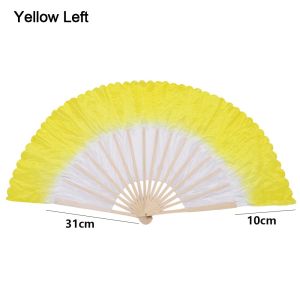 NALANILI Tre 31cm Quạt múa bụng ngắn Trung Quốc 10/20cm Vòng Tròn Nửa Làm Từ Tơ Tằm Đầy màu sắc Quạt tre cho trẻ em 10 phong cách Quạt nhuộm tay cho người lớn Dụng cụ múa Yangko với khăn che