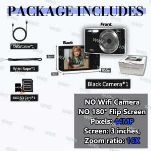 4K Digital Camera HD Camera Selfie Portable Digital Camera Portable Photography Mini Pocket Camera