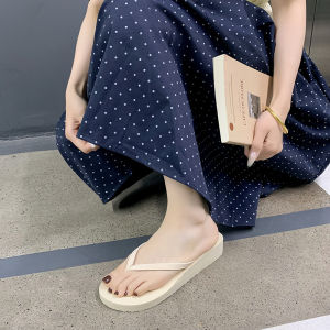 [Free Shipping] WomenS Mid-Heel Flip-Flops New Outdoor Non-Slip Travel Fashion Suitable For Summer Beach Sandals For Girls