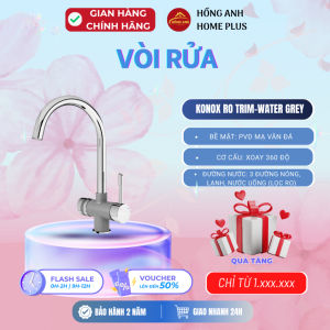 Vòi rửa bát Konox RO Trim Water Grey 3 đường nước nóng lạnh nước uống RO xoay 360 độ