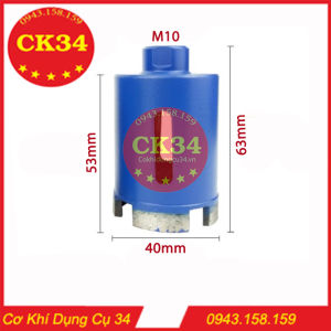Bán lẻ - Mũi khoan khoét gạch. đá granit tường bê tông đa năng từ 6-75mm gắn máy mài cầm tay M10