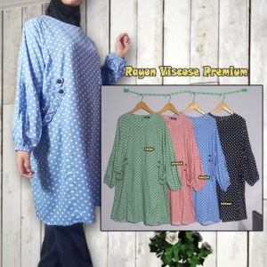 TERBARU TUNIK Atasan Wanita Jumbo Variasi Tali - Lengan Balon - LD 114 cm