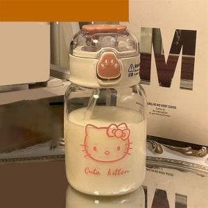Pulchra 500MLถ้วยน้ำเด็ก Sanrio น่ารักการ์ตูนหมีน้อยฟางถ้วยตกทนแบบพกพาเด็กถ้วยน้ำพลาสติก