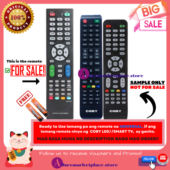 Ready to use Universal TV Remote for TV Smart COBY Coby Smart TV