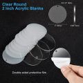 Acrylic Keychain Blank Set, Transparent Round Acrylic Blank Bulk (5 Inches), Suitable for Vinyl Resin Craft Project DIY. 