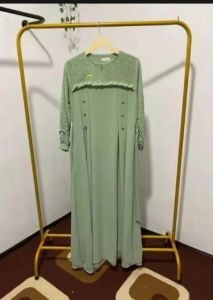 gamis terbaru malika dres bahan crincle airflow mix brukat malika busui (BISA COD )