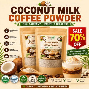 B1G1 Coconut Milk Coffee Powder 100G | Rich & Creamy Perfect for Coffee Lovers No Added Sugar