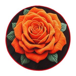 METALIX Non-slip Rose Floor Mat Absorbent Quick Dry Flower Carpet Creative 23.6 x 23.6 inches Door Gasket for Living Room Bedroom