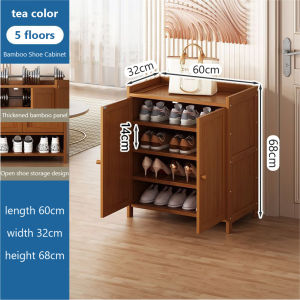 【Lifetime Warranty】Shoe Cabinet Bamboo Shoe Rack Large Capacity Shoe Rack 35+Pairs of Shoes Storage 6/7/8 Layers Storage Rack