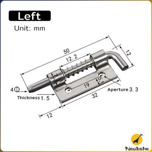 Naukaha【Ready in Stock】 304 Stainless Steel Loaded Hinge Spring Bolt Barrel Latch Hardware for Cabinet Door