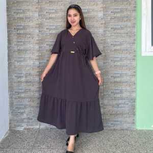 Dress Kimono Korean Style Daster Lonceng Kekinian Daster Wanita Lengan Pendek Dress Kimono Daster Wanita Dewasa Busuy Daster Jumbo Dress Kancing Depan Busui