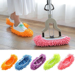 2 in 1 Dust Mop Slipper Shoe Rag Mop Microfiber Floor Dust Cleaning Rag