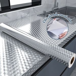 Cuộn giấy bạc dán bếp dễ lau chùi không bám bẩn 2mx60cm Vuadienmay