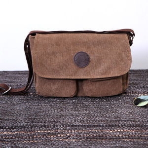 IELGY retro canvas shoulder bag mens korean style casual simple high quality messenger bag