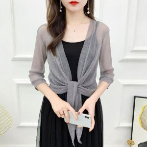 YESMILE One Size Womens Cardigan Tulle Polyester Air-Conditioning Shirt  Mesh Shawl Womens