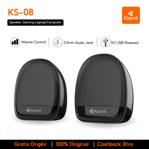 KISONLI Gaming Speaker Laptop/Komputer KS08 Dual Bass With Volume Control