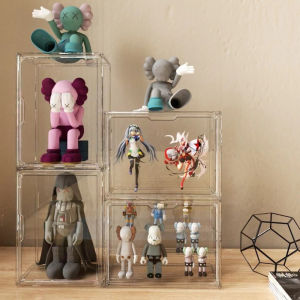 透明亚克力收纳盒 Larger Size Transparent Acrylic Storage Box Organizer / Blind Box Display Case / Handbag Shoes Stackable Box