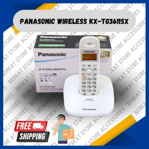 Telepon Wireless Panasonic KX-TG3611 Wireless Phone 2.4Ghz (Putih)