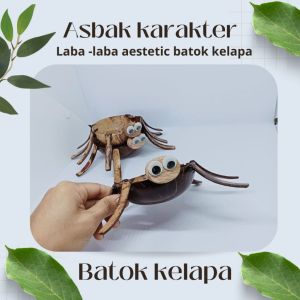 Asbak batok kelapa aestetic / asbak karakter laba-laba / Asbak aestetic dari batok kelapa