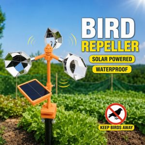 Solar Ultrasonic Animal Pest Repeller Outdoor Waterproof Garden Farm Vegetable Field 360 Degree Coverage Repel Birds Cats Dogs