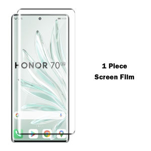 ฟิล์มหน้าจอแบบโค้ง Honor 70 5G สำหรับกระจกนิรภัยป้องกันเต็มพื้นที่ Honor70 70 5G 2022ชัดเจนแบบ HD แก้วป้องกันกันรอยขีดข่วนความแข็ง9H ป้องกันรอยขีดข่วน