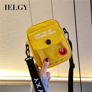 IELGY กระเป๋าผ้าใบทรงคนส่งเอกสารสไตล์เกาหลีสําหรับผู้หญิงกระเป๋าสะพายไหล่ Xiaoqing รุ่นใหม่