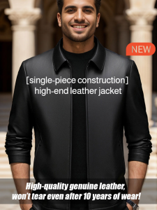 Leather Jacket Elegant Body Curve Elite Temperament Outerwear Cool Personality High Quality Cowhide