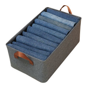 Large Capacity Folding Storage Box Waterproof Sturdy Space Saving Storage Box Pants Storage Box PP Bottom Folding Box Space Saving Folding Fabric Box