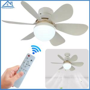 【New Arrival】 Modern Indoor Ceiling Fan 16.54 Inch with Light Dimmable 3 Color LED Small Fan for Living Room