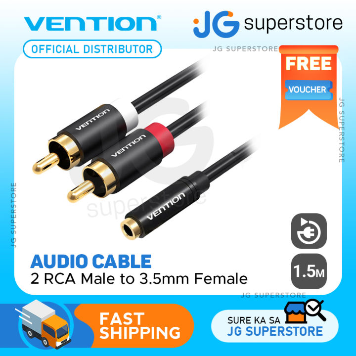 Vention 3.5mm Stereo Female to Dual RCA Male Audio Y-Cable (VAB-R01 ...