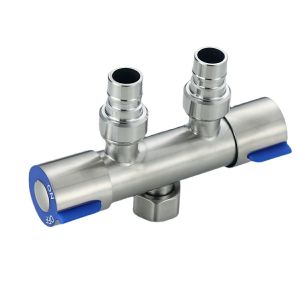 Van nước 2 cổng ra có đầu nối chất liệu inox 304. GA625