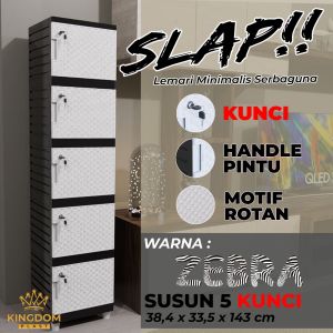 LEMARI PAKAIAN PLASTIK ROTAN MINIMALIS MEJA NAKAS SERBAGUNA ALESSIA