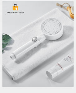 Vòi Hoa Sen Màu Trắng Bộ Vòi Sen Tăng Áp Cao Cấp Không Gỉ 5 Chế Độ Nước