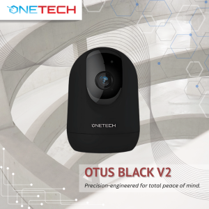 OneTech Otus Black 2.0 CCTV Security Camera 2 Way Audio 2MP Indoor Night Vision 1080P HD Wifi Phone Control