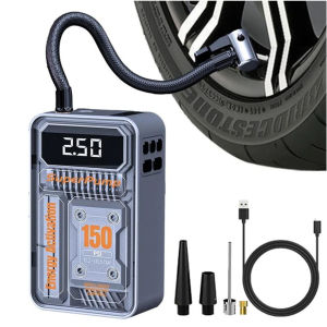 Portable Car Tire Inflator 150PSI 0.2-10.5 Bar Car Air Pump With Digital Display LED Light For Car Motorcycle Bicycle Ball