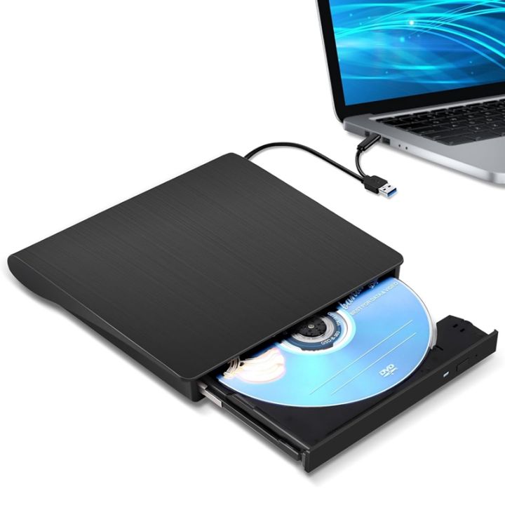 External CD DVD +/-RW Drive, USB 3.0 & USB-C Portable CD & DVD ROM ...