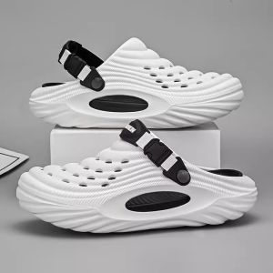 MenS Summer Outdoor Clogs 2025 New Model Beach Thick-Soled Non-Slip Odor-Resistant Closed-Toe Half-Slippers For Men