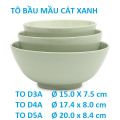 Tô nhựa melamine màu cát xanh đựng canh, bún, phở, canh - tô bầu - đường kinh 15, 18 , 20 cm _ D3/ D4/ D5. 