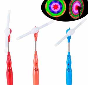 Mainan anak anak baling baling Lampu LED Warna-warni Nyala Berputar + Suara Musik