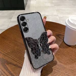 Softcase Samsung A35 A55 Case Luxury Glitter Premium Free Stand Kupu Kupu