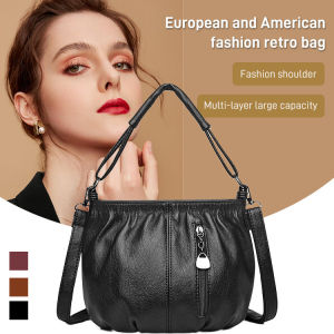 bingben01 Large Capacity Shoulder Bag Vintage Bag MultiLayer Ladies Bag Crossbody Handbag