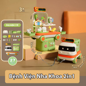 Bộ Đồ Chơi Nhà Bếp Nấu Ăn Mini Biến Hình Xe Ô Tô Lưu Trữ Dụng Cụ Có Dây Kéo / Bàn Trang Điểm / Phòng Khám Nha Khoa
